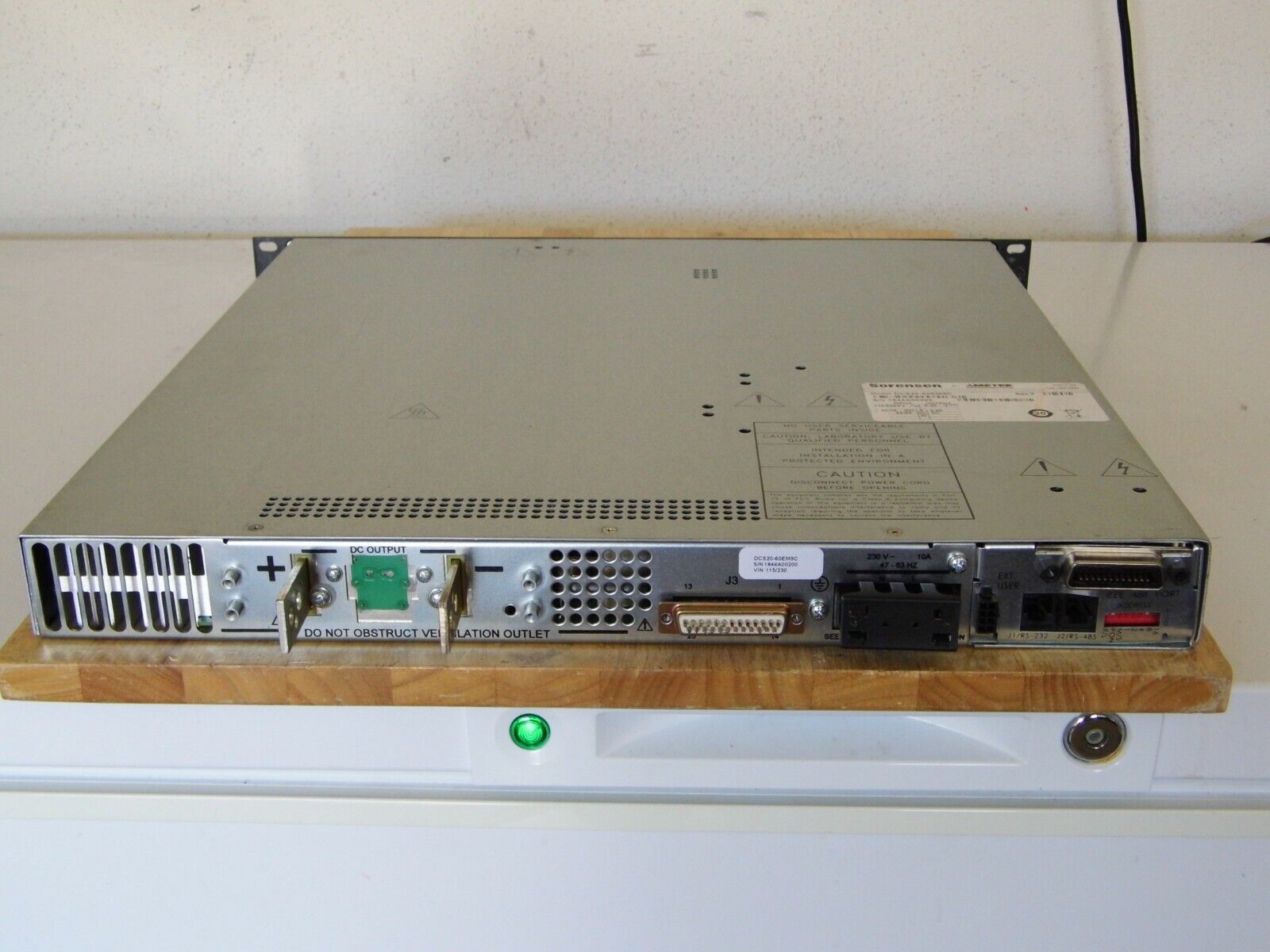 Sorensen DCS20-60E M9C Power Supply, 0-20 V, 0-60 A GPIB Sorensen DCS20-60E M9C Power Supply, 0-20 V, 0-60 A GPIB